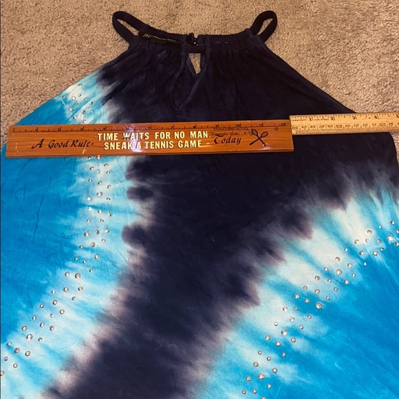 Inc Stud Blue Tie Dye Halter Tank - Picture 5 of 7